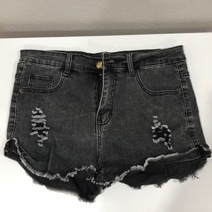 Black Denim Shorts